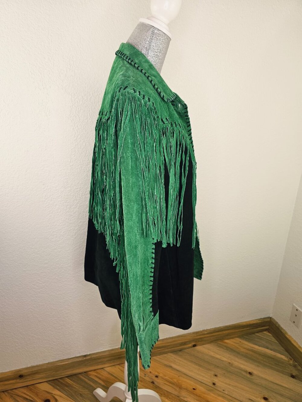 Bob Mackie Vintage Wearable Art Suede Leather Jacket Size Large - Picture 5 of 8
